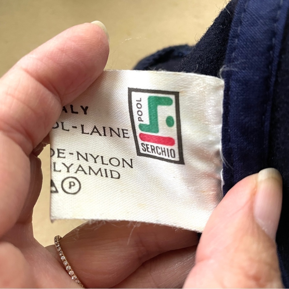 Vintage Italian Navy Wool Fisherman's Bucket Hat w/ Ear Flaps - Unisex 🎣 - Picture 6 of 9